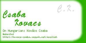 csaba kovacs business card